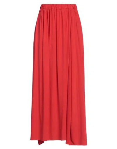 Rossopuro Woman Maxi Skirt Red Size Xs Silk, Elastane