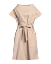 Rossopuro Woman Midi Dress Beige Size L Cotton In Beige