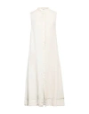 Rossopuro Woman Midi Dress Beige Size Xl Linen