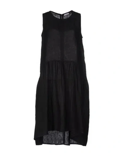 Rossopuro Woman Midi Dress Black Size L Linen