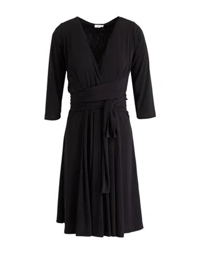 Rossopuro Woman Midi Dress Black Size M Polyester, Elastane In Blue