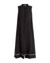 Rossopuro Woman Midi Dress Black Size S Linen