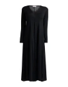 Rossopuro Woman Midi Dress Black Size Xl Wool, Silk, Cashmere