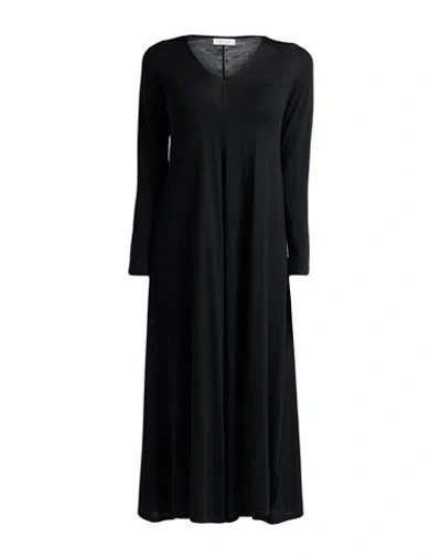Rossopuro Woman Midi Dress Black Size Xl Wool, Silk, Cashmere