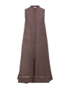 Rossopuro Woman Midi Dress Brown Size M Linen