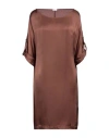 Rossopuro Woman Midi Dress Brown Size Xs Viscose
