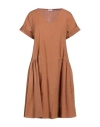 Rossopuro Woman Midi Dress Camel Size S Cotton In Beige
