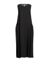 Rossopuro Woman Midi Dress Charcoal Size L Linen In Grey