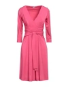 Rossopuro Woman Midi Dress Fuchsia Size L Polyester, Elastane In Pink