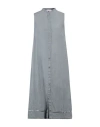 Rossopuro Woman Midi Dress Grey Size M Linen