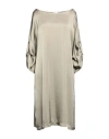 Rossopuro Woman Midi Dress Khaki Size Xxl Viscose In Beige
