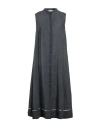 Rossopuro Woman Midi Dress Lead Size Xl Linen In Black