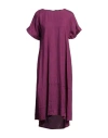 Rossopuro Woman Midi Dress Mauve Size M Linen In Purple