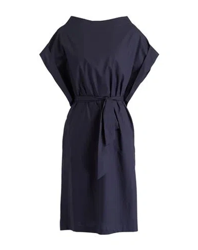 Rossopuro Woman Midi Dress Midnight Blue Size M Cotton
