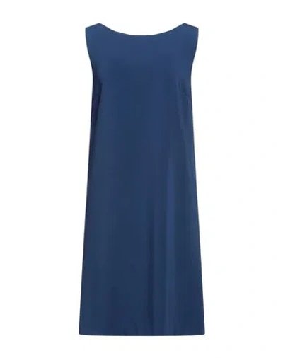 Rossopuro Woman Midi Dress Navy Blue Size S Polyester, Elastane