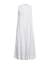 Rossopuro Woman Midi Dress Off White Size M Linen
