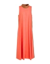 Rossopuro Woman Midi Dress Orange Size L Cotton