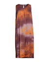 Rossopuro Woman Midi Dress Orange Size L Viscose In Orange