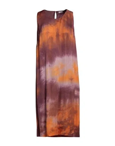 Rossopuro Woman Midi Dress Orange Size L Viscose