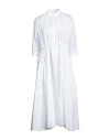 Rossopuro Woman Midi Dress White Size Xs Cotton In White