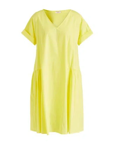 Rossopuro Woman Midi Dress Yellow Size M Cotton