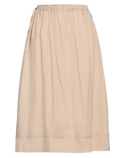 Rossopuro Woman Midi Skirt Beige Size Xl Cotton