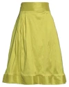 Rossopuro Woman Midi Skirt Lime Green Size Xs Polyester, Nylon, Elastane In Green