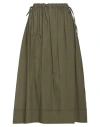 Rossopuro Woman Midi Skirt Military Green Size S Cotton