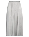 Rossopuro Woman Midi Skirt Silver Size Xs Silk, Elastic Fibres In Silver