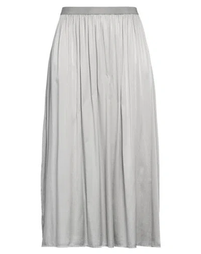 Rossopuro Woman Midi Skirt Silver Size Xs Silk, Elastic Fibres