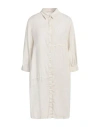 Rossopuro Woman Mini Dress Beige Size M Linen