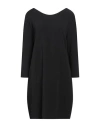 Rossopuro Woman Mini Dress Black Size L Polyester, Elastane