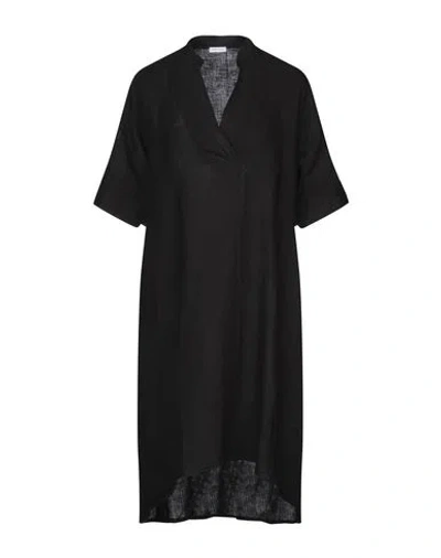 Rossopuro Woman Mini Dress Black Size M Linen
