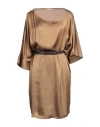 Rossopuro Woman Mini Dress Camel Size L Viscose In Beige