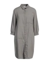 Rossopuro Woman Mini Dress Grey Size M Linen