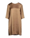 Rossopuro Woman Mini Dress Khaki Size L Viscose In Beige