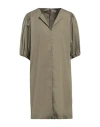 Rossopuro Woman Mini Dress Military Green Size S Cotton In Green