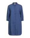 Rossopuro Woman Mini Dress Navy Blue Size S Linen