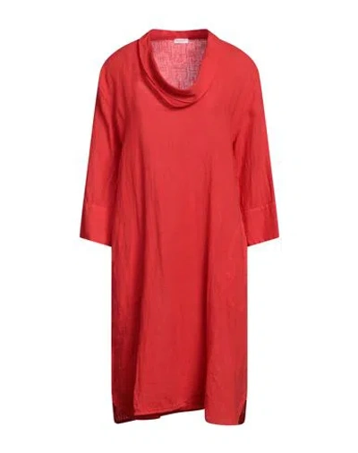 Rossopuro Woman Mini Dress Red Size Xl Linen