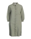 Rossopuro Woman Mini Dress Sage Green Size S Linen