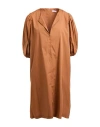 Rossopuro Woman Mini Dress Tan Size Xs Cotton In Brown