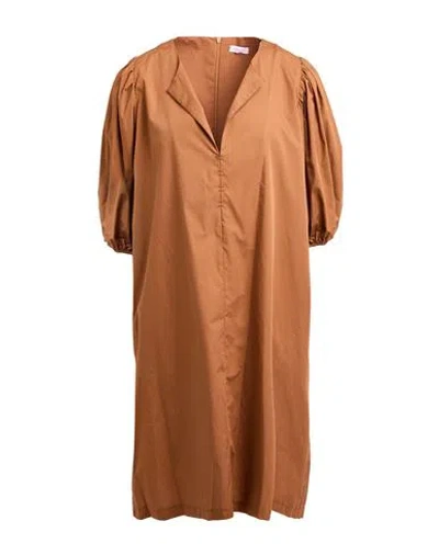 Rossopuro Woman Mini Dress Tan Size Xs Cotton In Brown