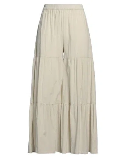 Rossopuro Woman Pants Beige Size M Cotton, Silk, Elastane