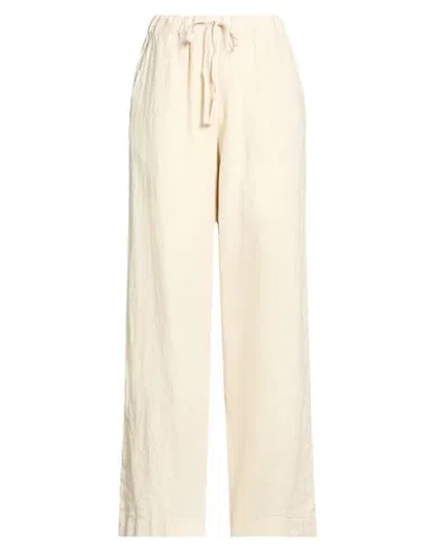 Rossopuro Woman Pants Beige Size M Linen In Neutral