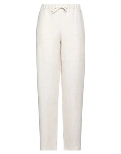 Rossopuro Woman Pants Beige Size Xl Linen In White
