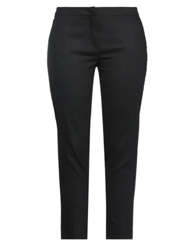 Rossopuro Woman Pants Black Size 8 Viscose, Polyester, Virgin Wool, Elastane