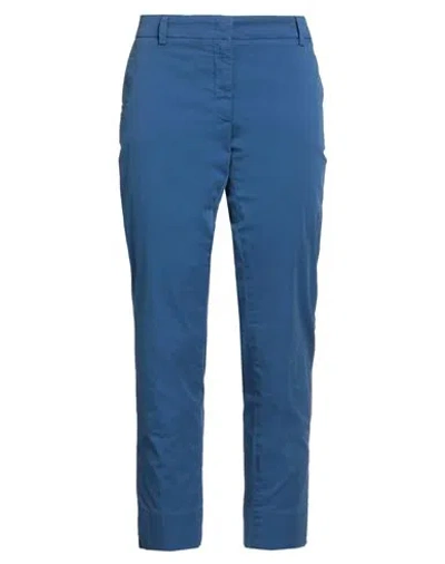 Rossopuro Woman Pants Blue Size 12 Cotton, Elastane