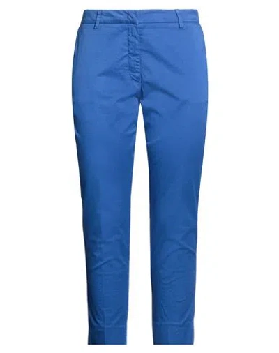 Rossopuro Woman Pants Blue Size 14 Cotton, Elastane