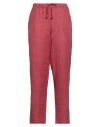Rossopuro Woman Pants Brick Size M Linen, Viscose In Red