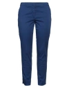 Rossopuro Woman Pants Bright Blue Size 12 Cotton, Elastane